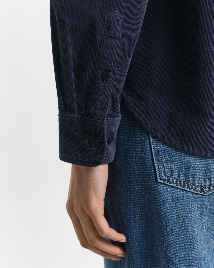 corduroy overhemd met normale pasvorm - avondblauw