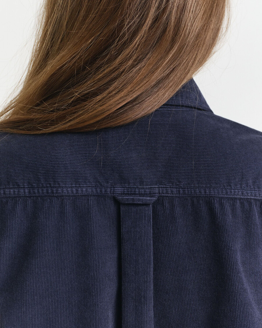 corduroy overhemd met normale pasvorm - avondblauw