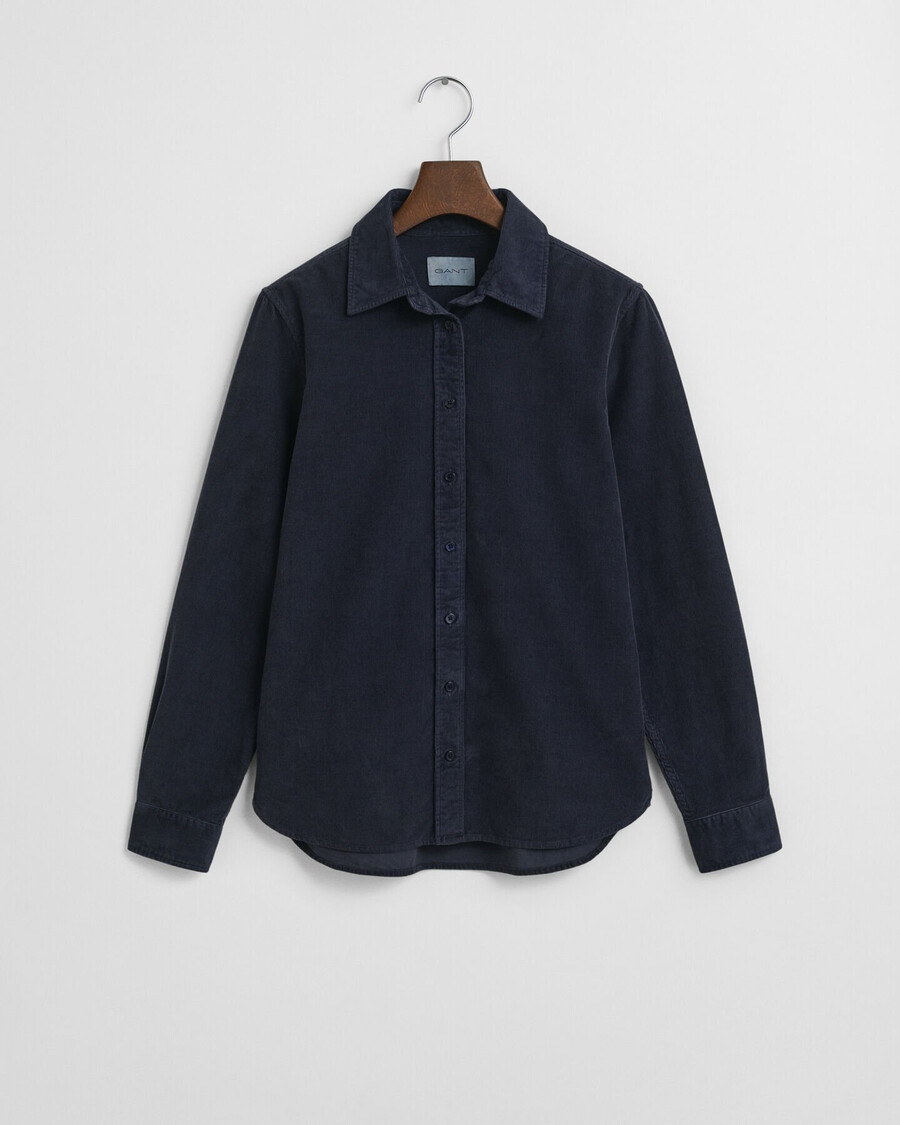 corduroy overhemd met normale pasvorm - avondblauw