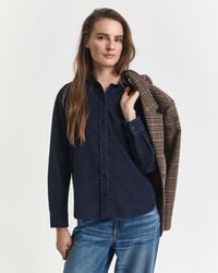 corduroy overhemd met normale pasvorm - avondblauw