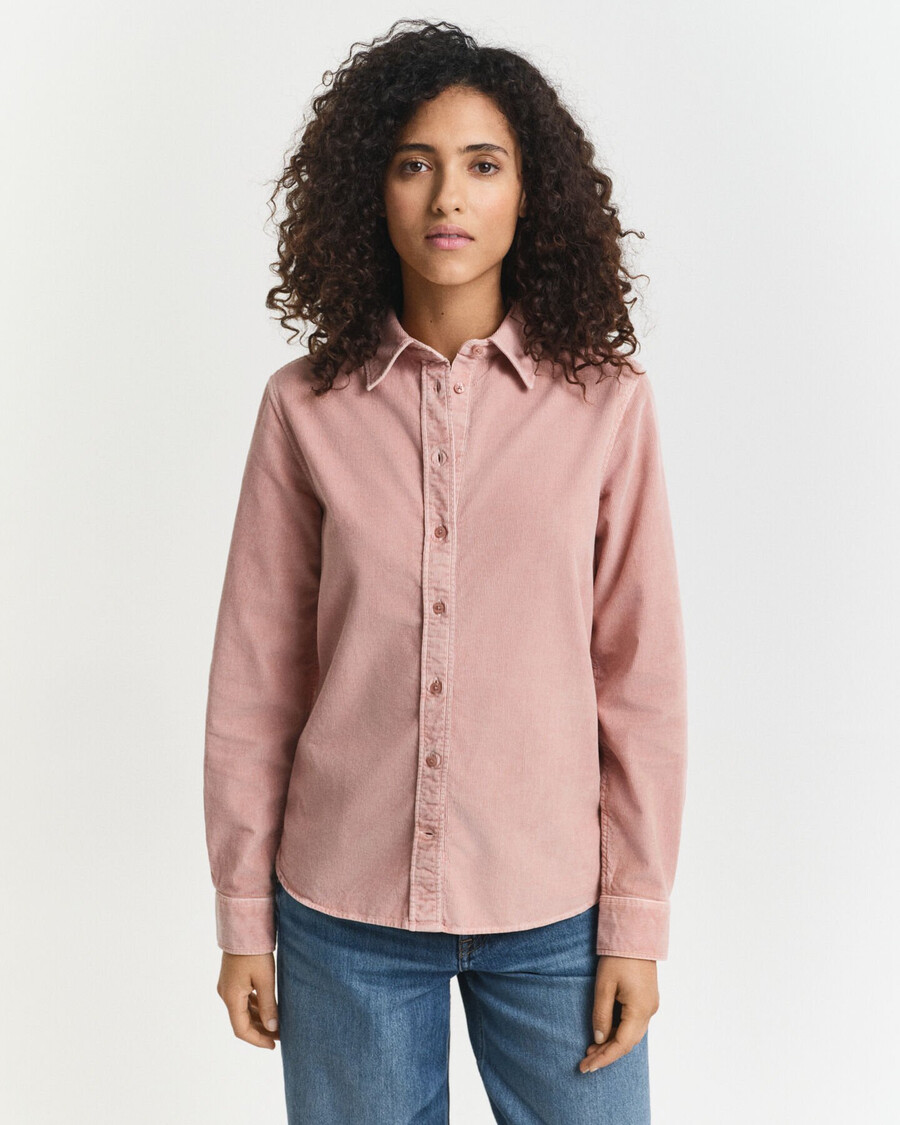 corduroy overhemd met normale pasvorm - dusty rose