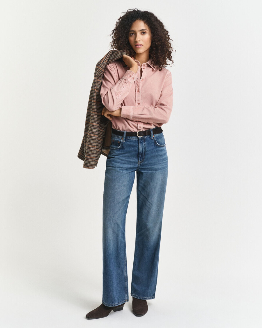 corduroy overhemd met normale pasvorm - dusty rose