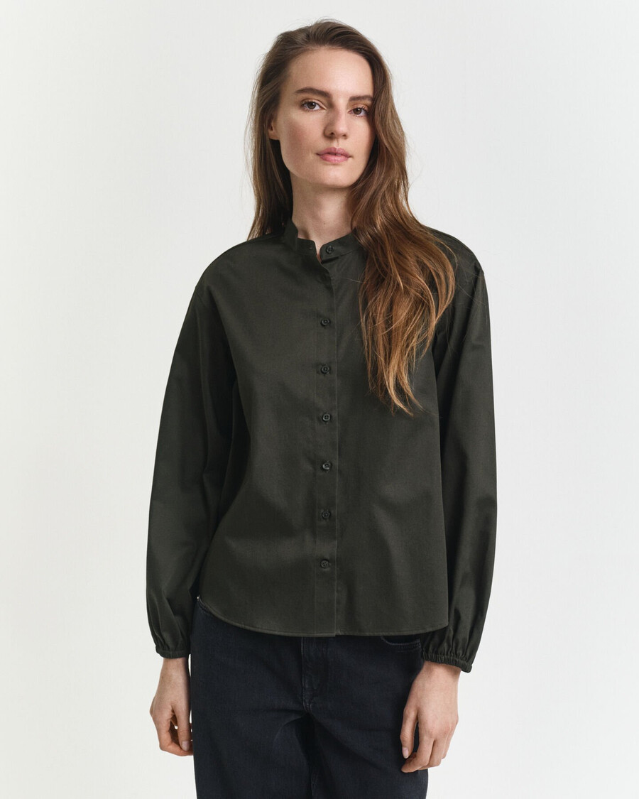 katoenen blouse - donker mosgroen