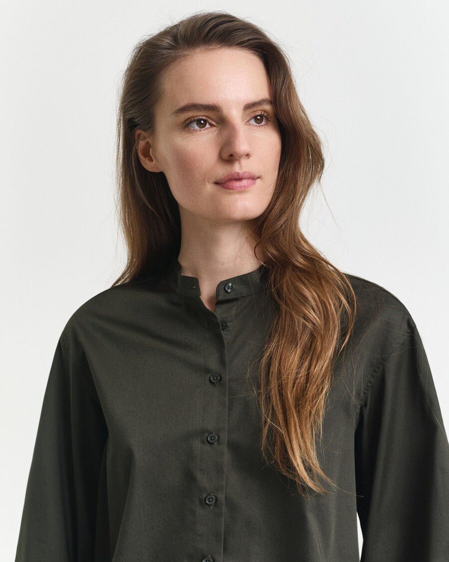 katoenen blouse - donker mosgroen