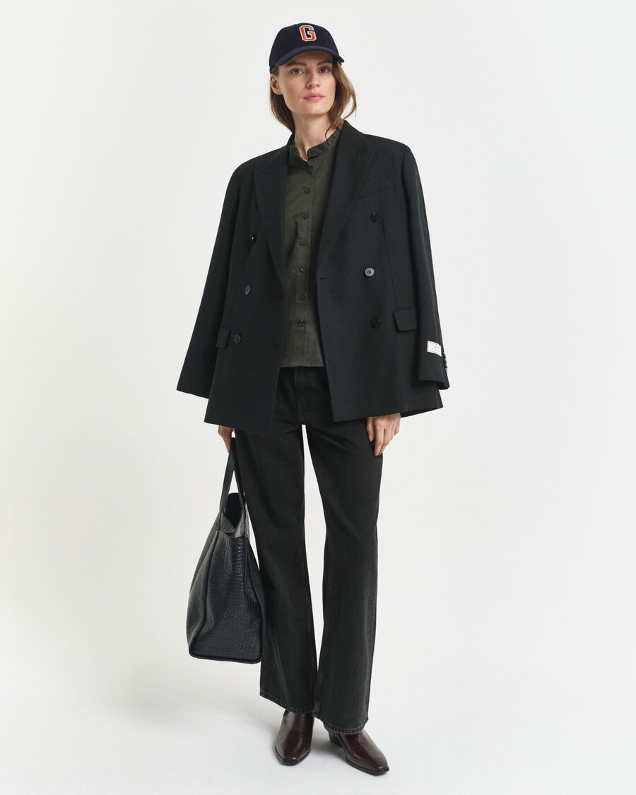 katoenen blouse - donker mosgroen
