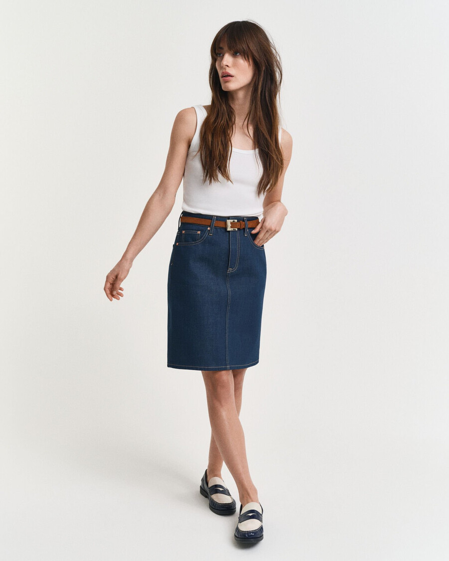denim rok - middenblauw