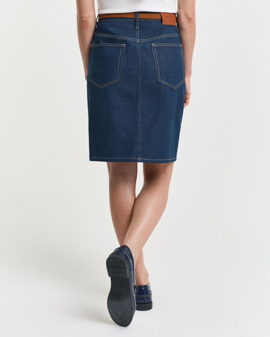 denim rok - middenblauw