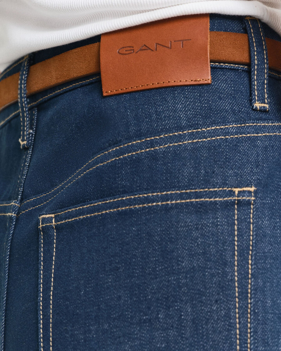 denim rok - middenblauw