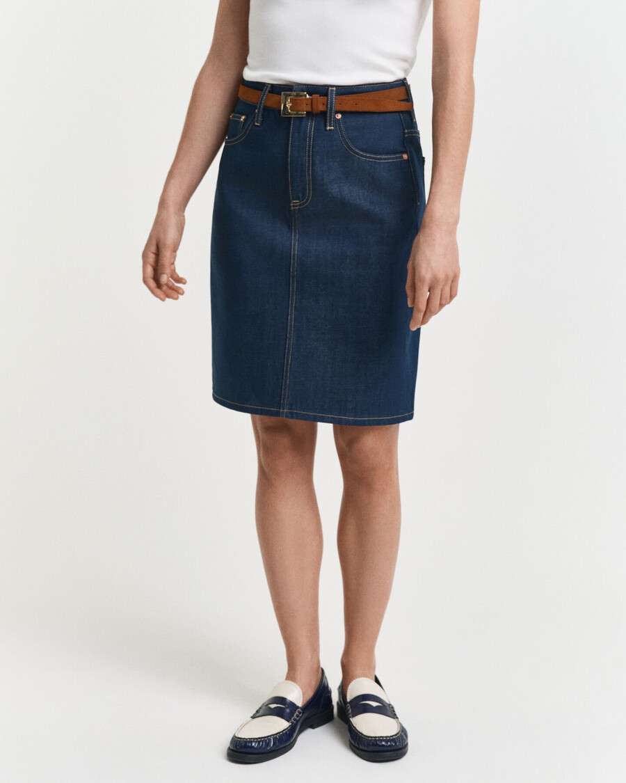 denim rok - middenblauw