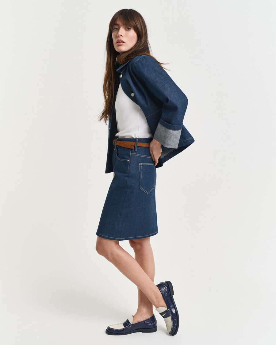 denim rok - middenblauw