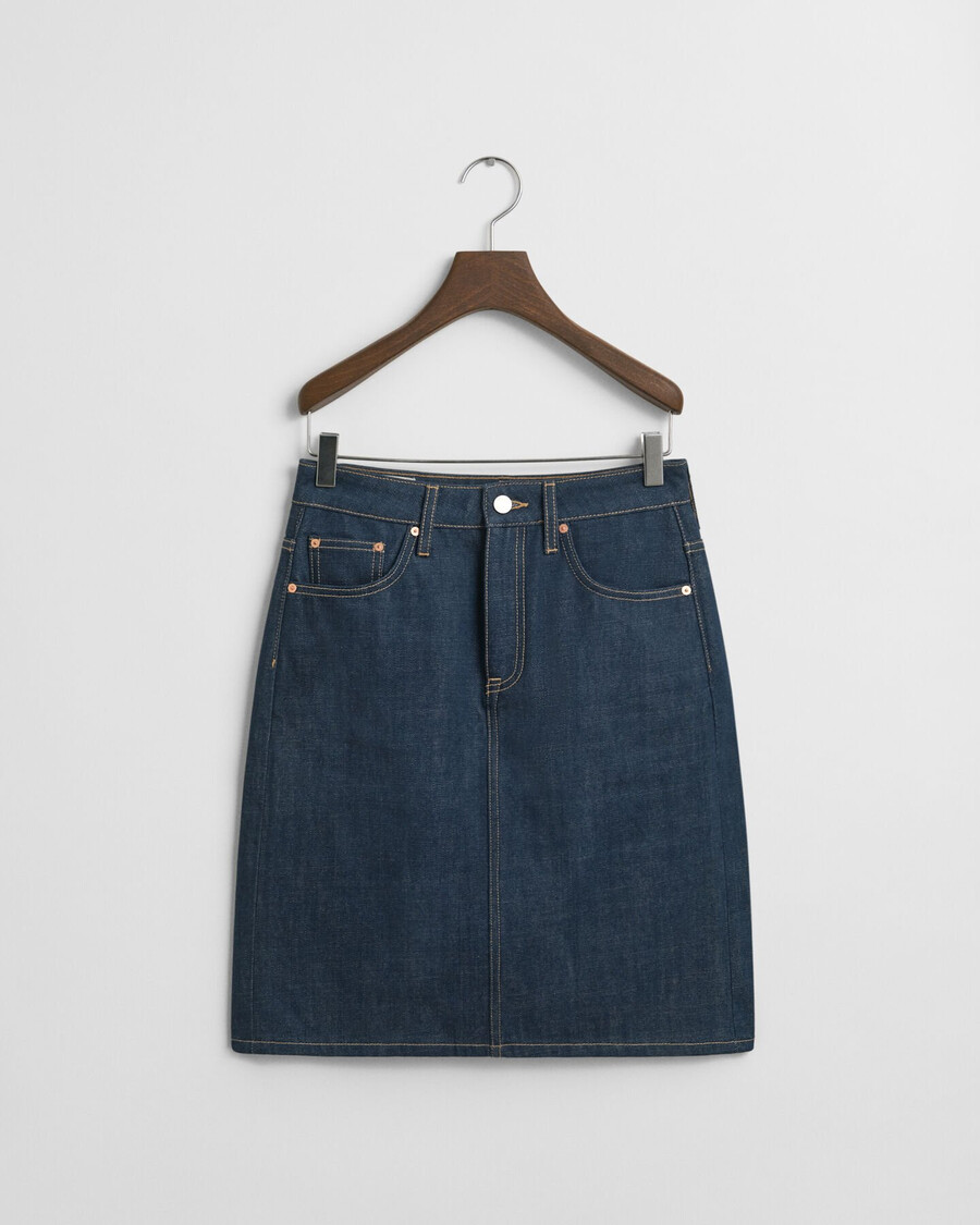 denim rok - middenblauw