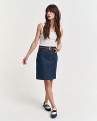 denim rok - middenblauw