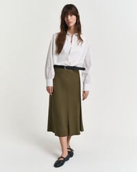 vloeiende midi-rok - mosgroen