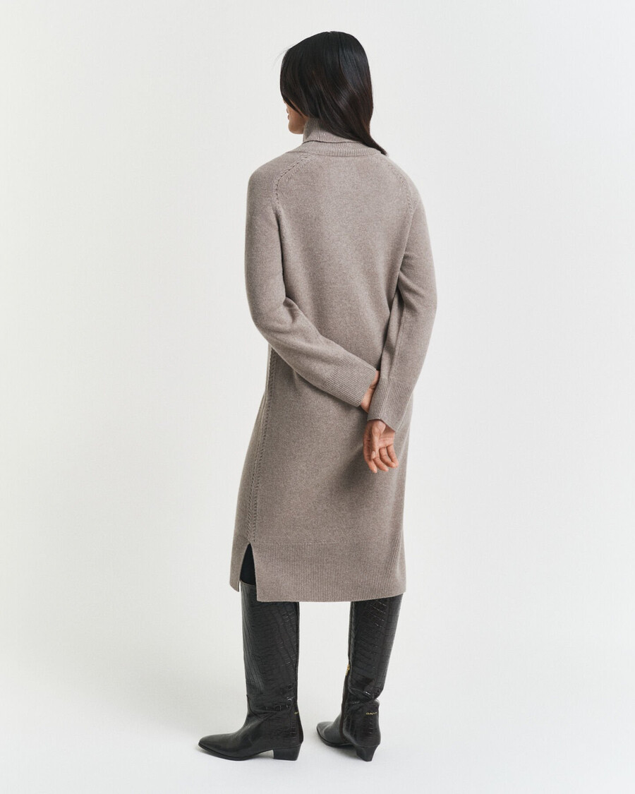 gebreide coltrui-jurk - taupebeige