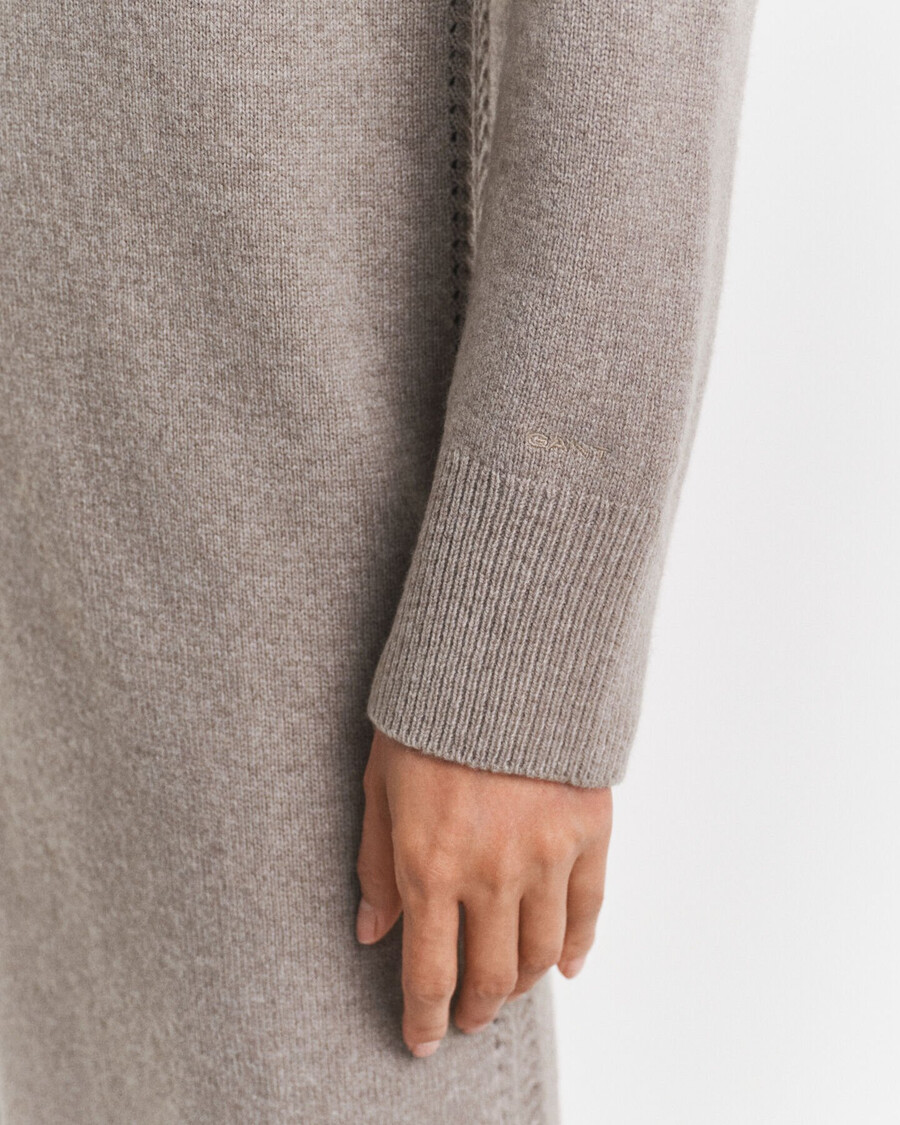 gebreide coltrui-jurk - taupebeige