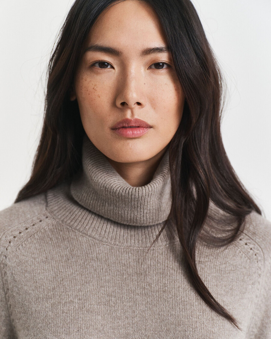 gebreide coltrui-jurk - taupebeige