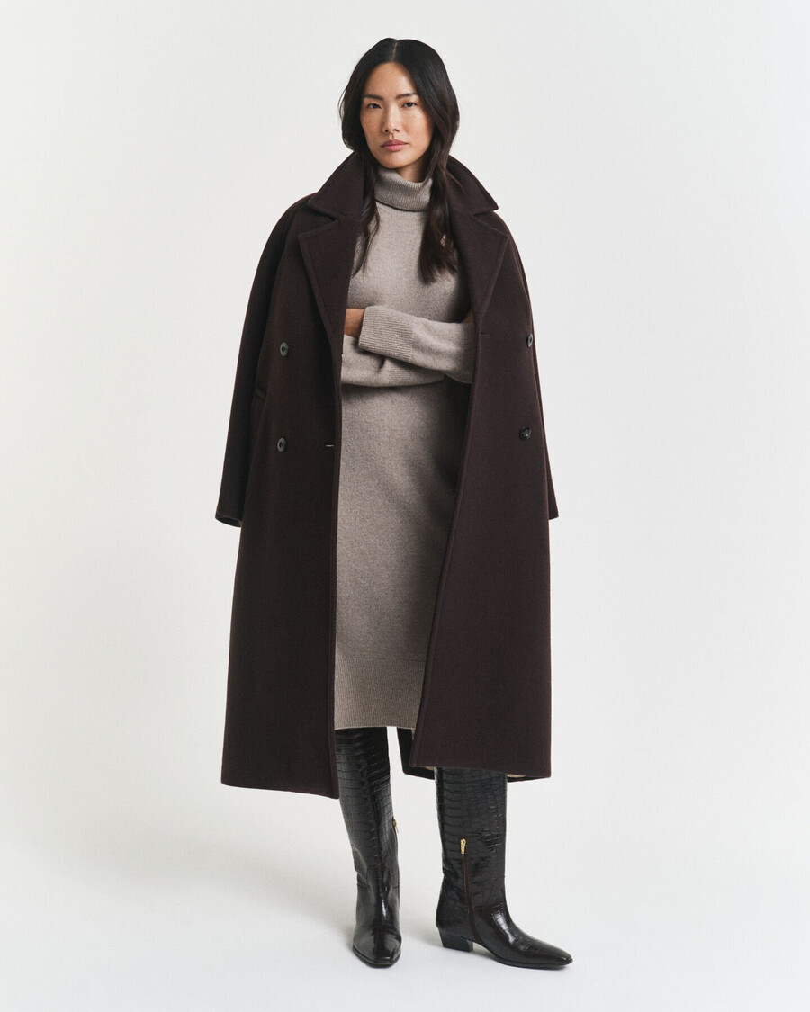 gebreide coltrui-jurk - taupebeige