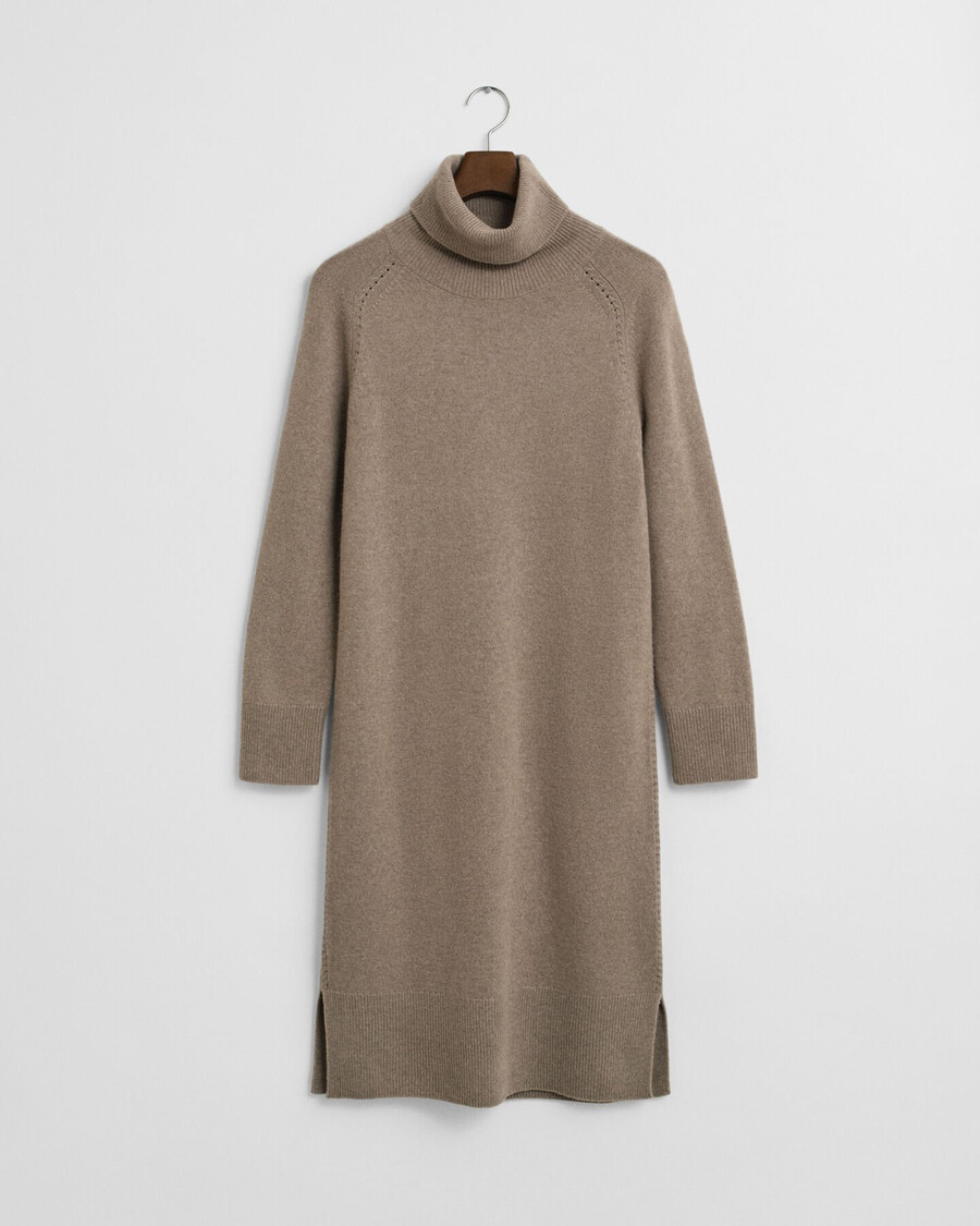 gebreide coltrui-jurk - taupebeige
