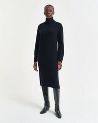 gebreide coltrui-jurk - avondblauw
