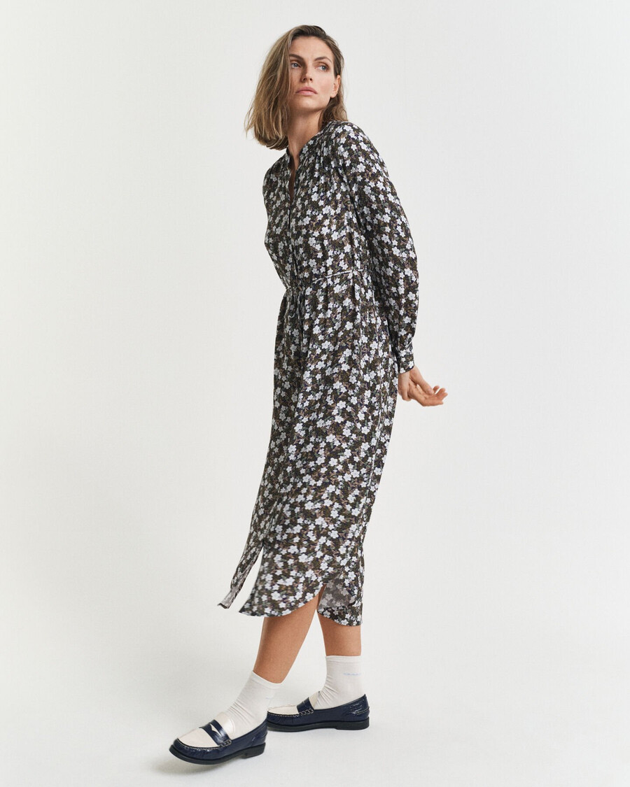 jurk met bloemenprint - klassiek blauw