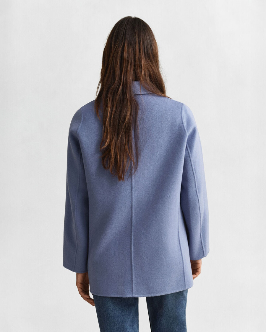 handgestikte details peacoat - verwassen denim