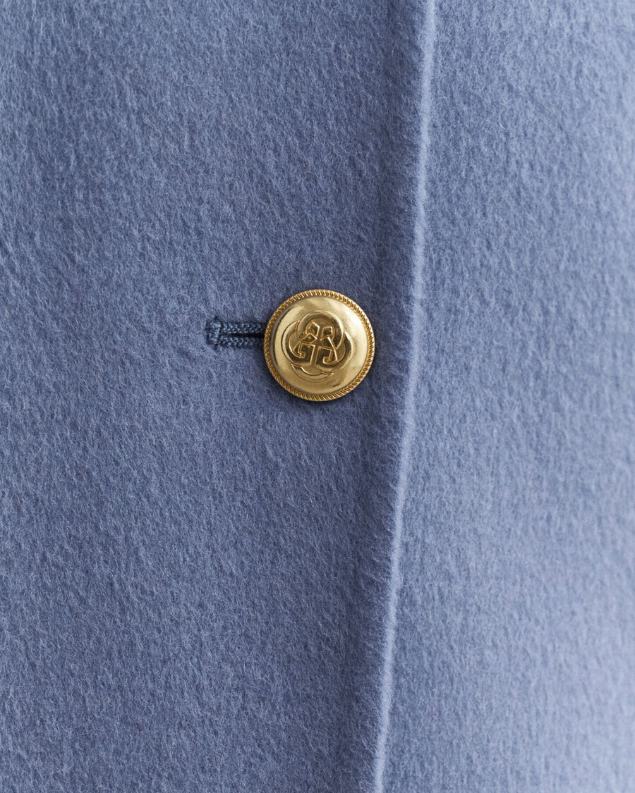 handgestikte details peacoat - verwassen denim