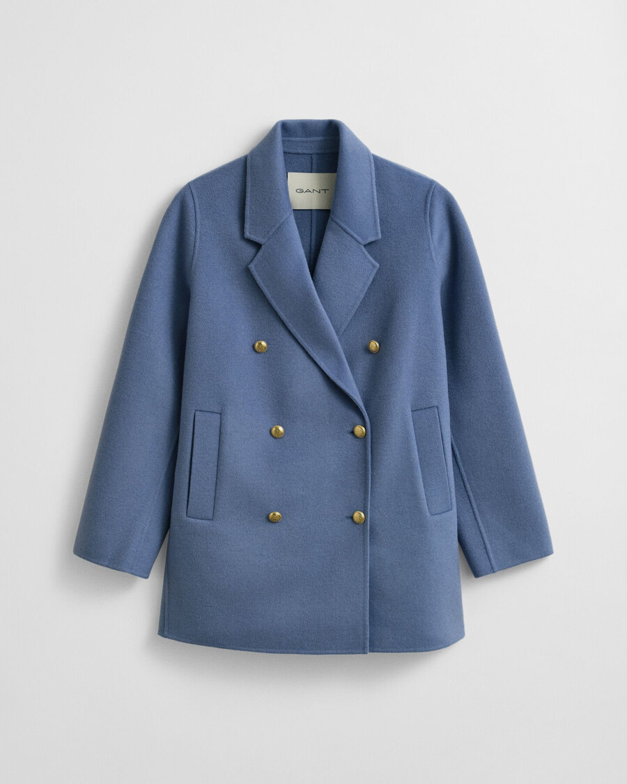 handgestikte details peacoat - verwassen denim