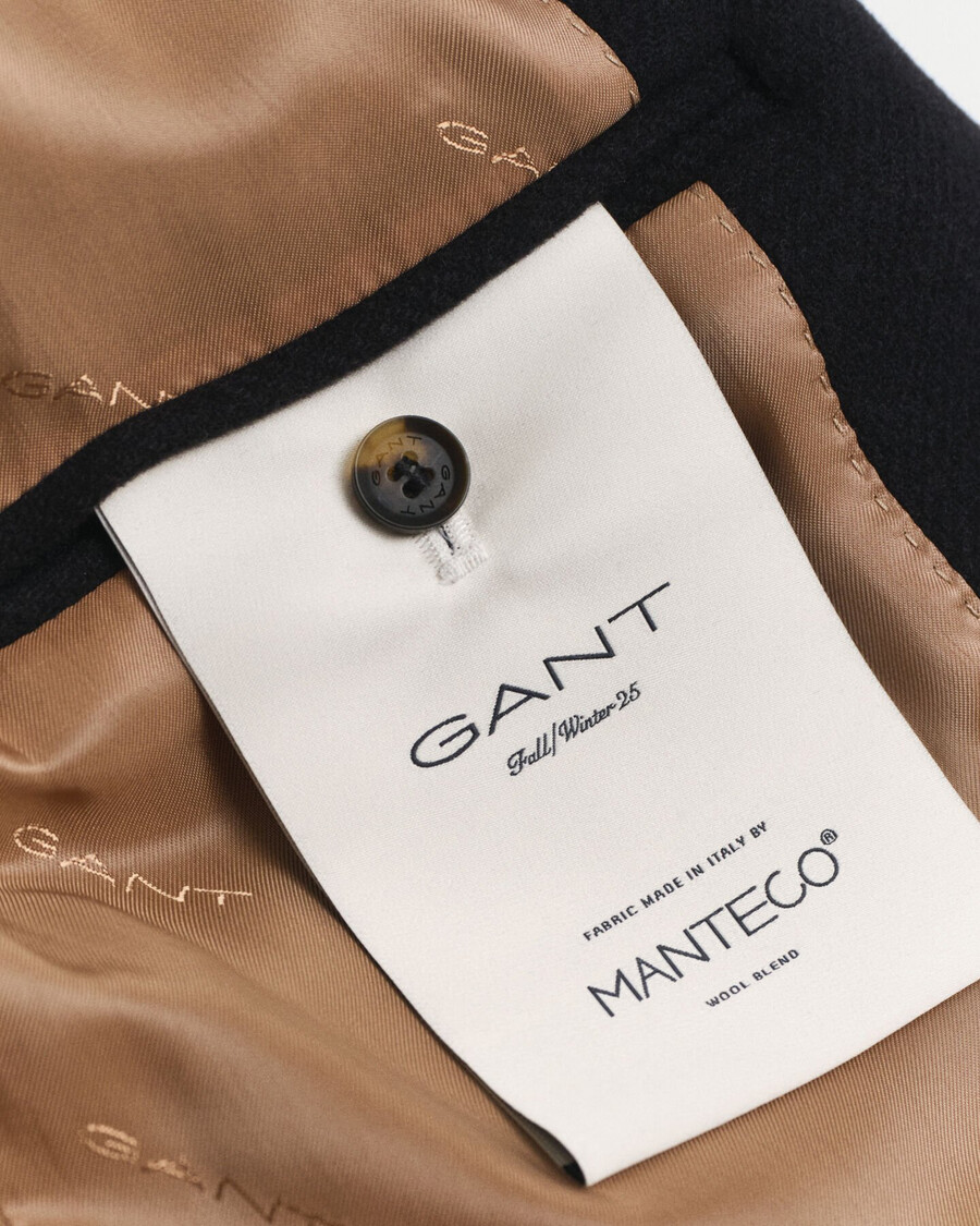 middellange wollen peacoat - zwart