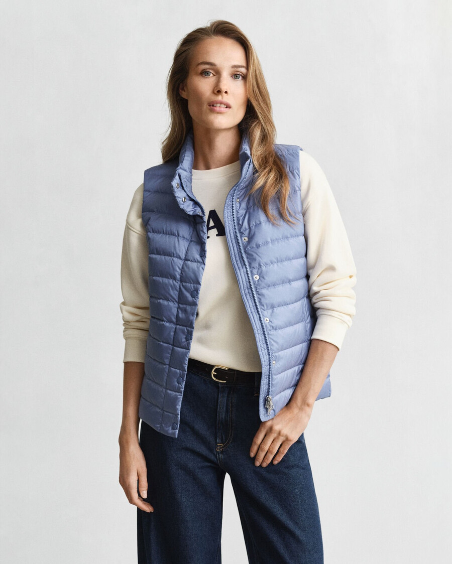 lichtgewicht donsvest - vervaagde denim