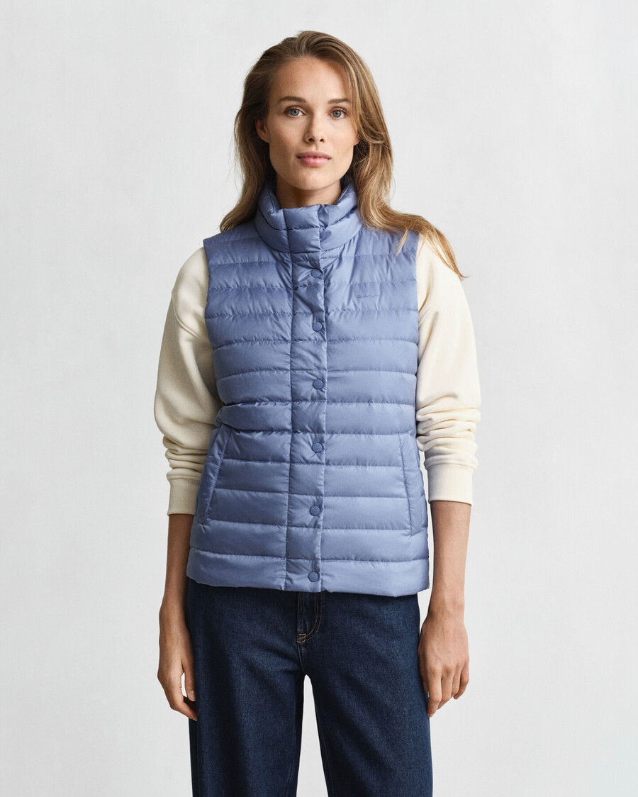 lichtgewicht donsvest - vervaagde denim
