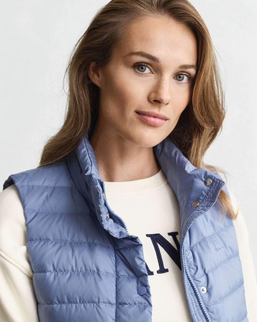lichtgewicht donsvest - vervaagde denim