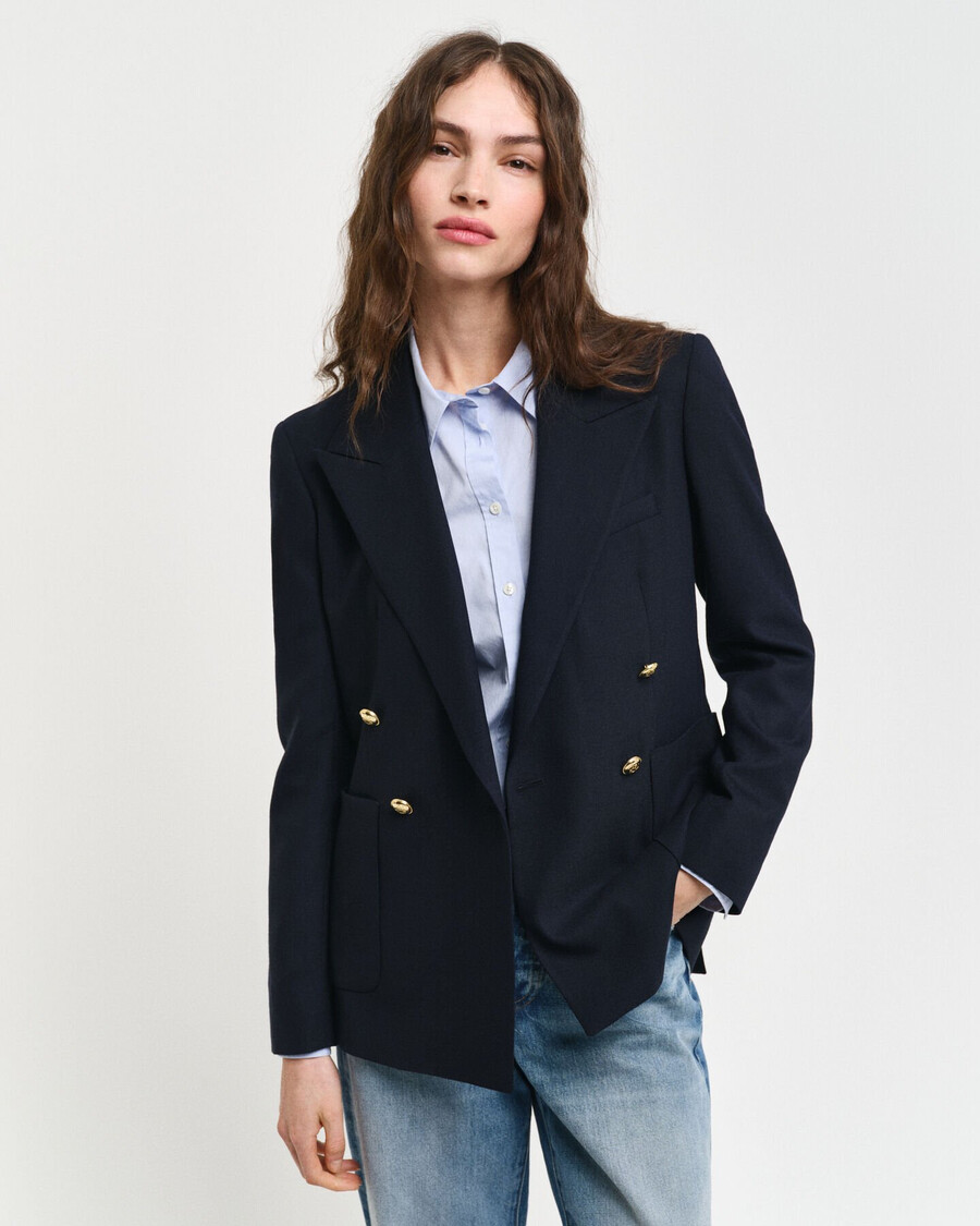 slim fit clubblazer - avondblauw