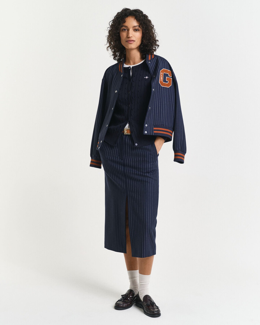 stretch katoenen kabelgebreid vest - avondblauw