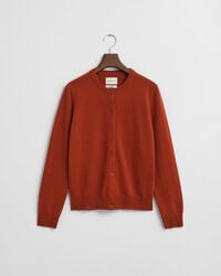 superfijn lamswollen vest - modern roestbruin