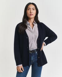 vest van wol en kasjmiermix - avondblauw