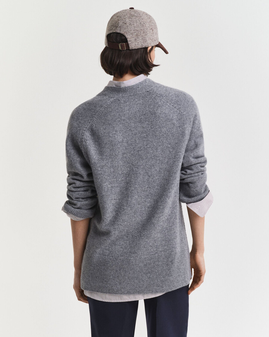 cardigan van wol en kasjmiermix - houtskoolkleur