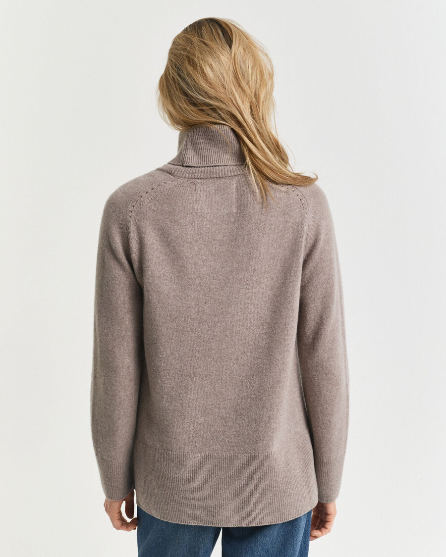 zachte coltrui van wol en kasjmiermix - taupe beige