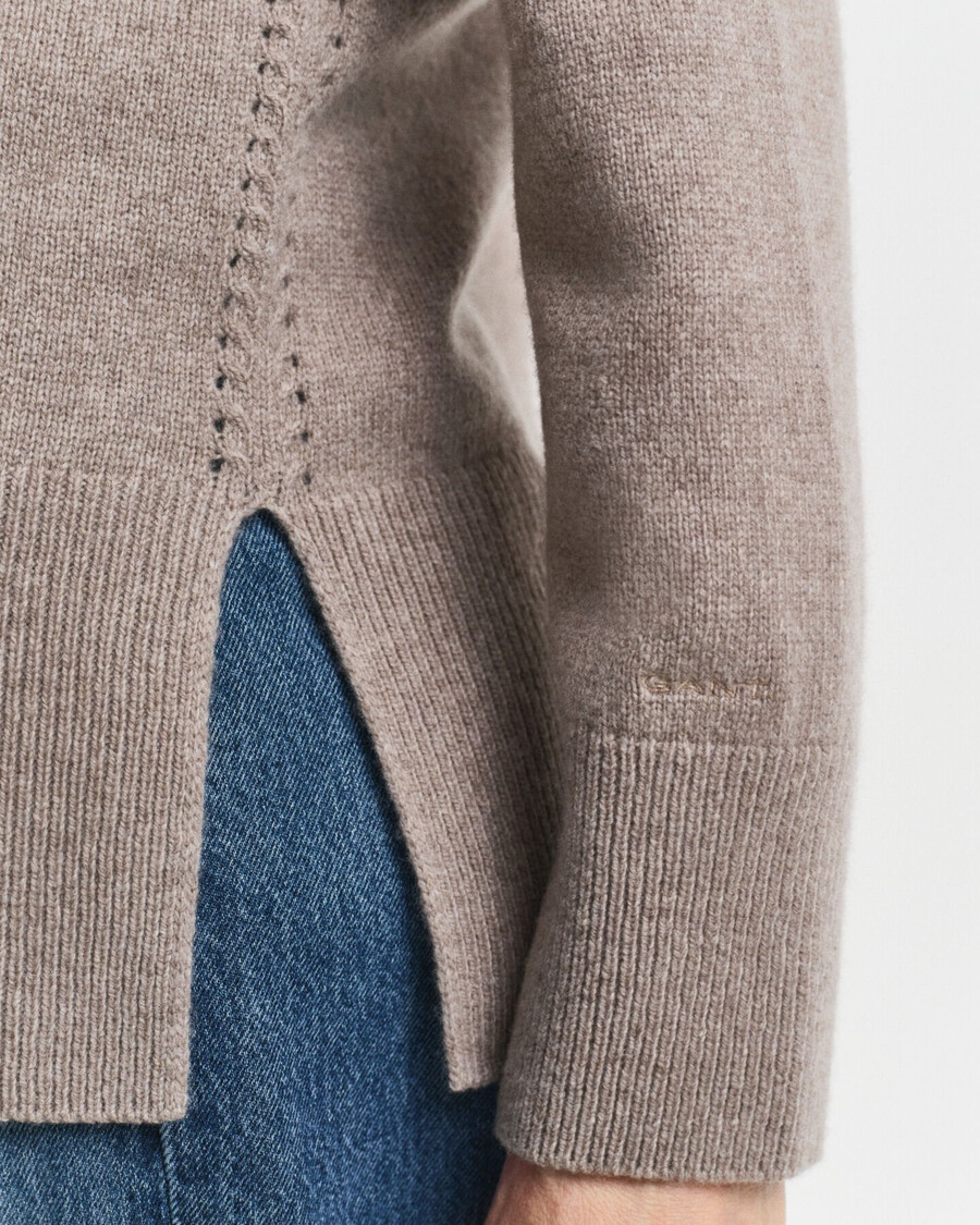 zachte coltrui van wol en kasjmiermix - taupe beige
