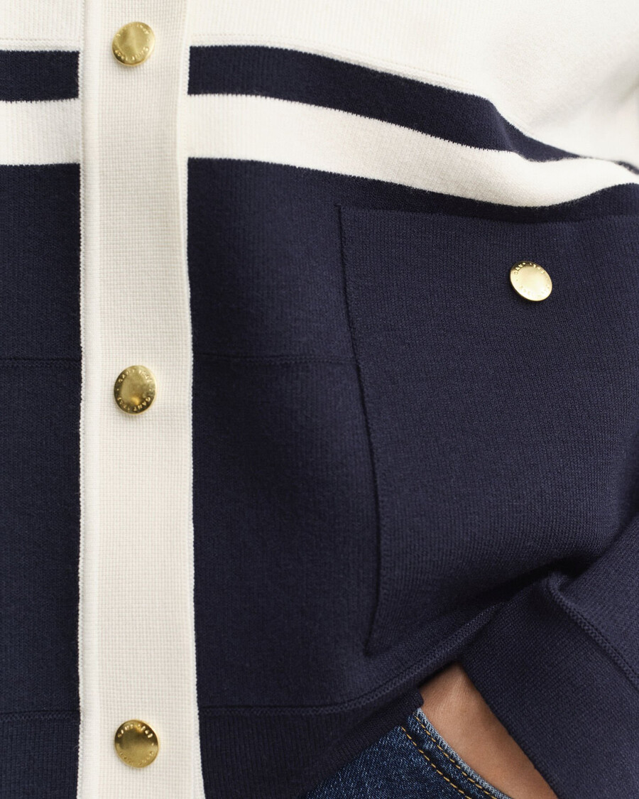 cardigan met kleurblokken - avondblauw