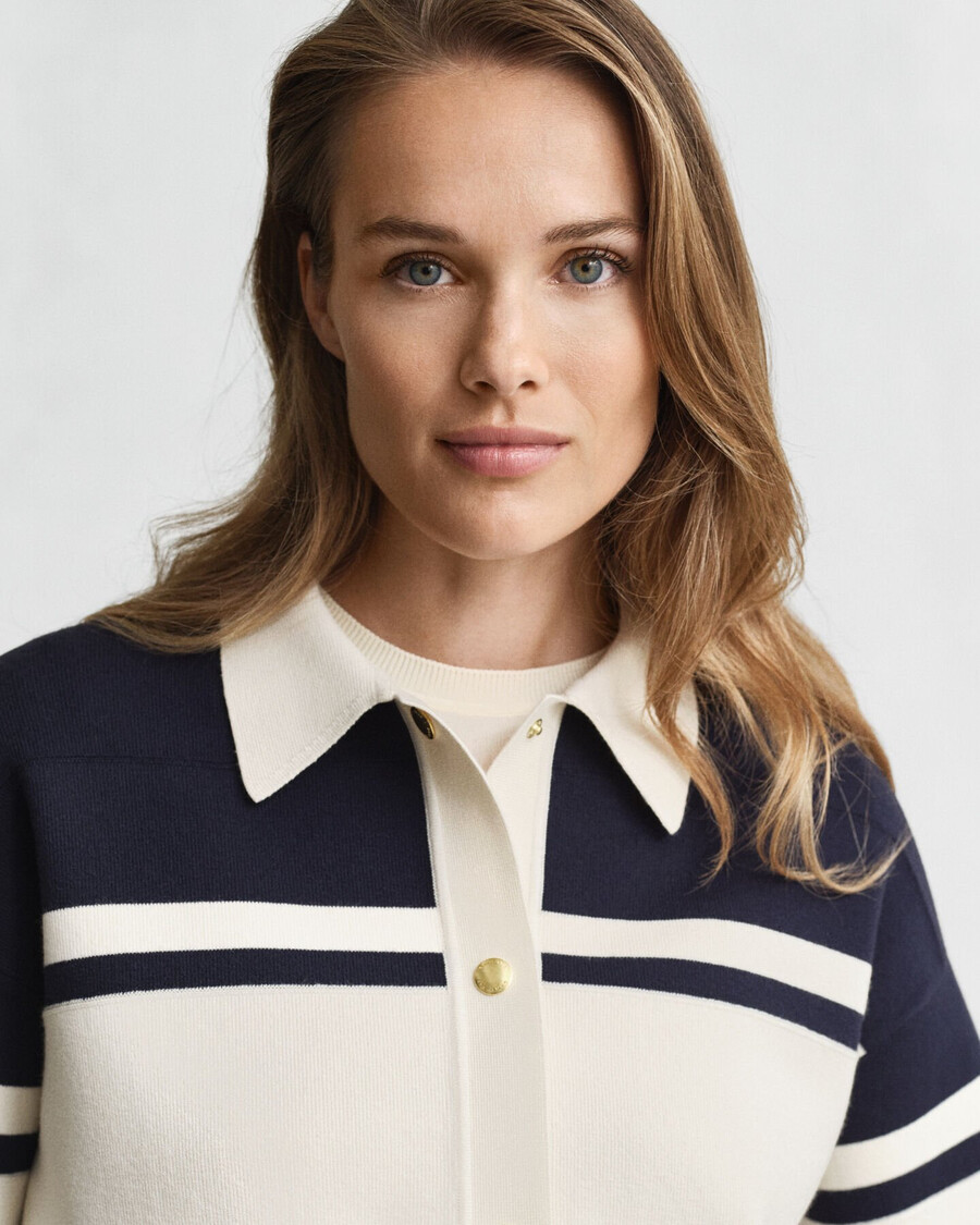 cardigan met kleurblokken - avondblauw