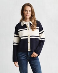 cardigan met kleurblokken - avondblauw