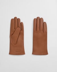 kasjmier gevoerde leren handschoenen - cognac