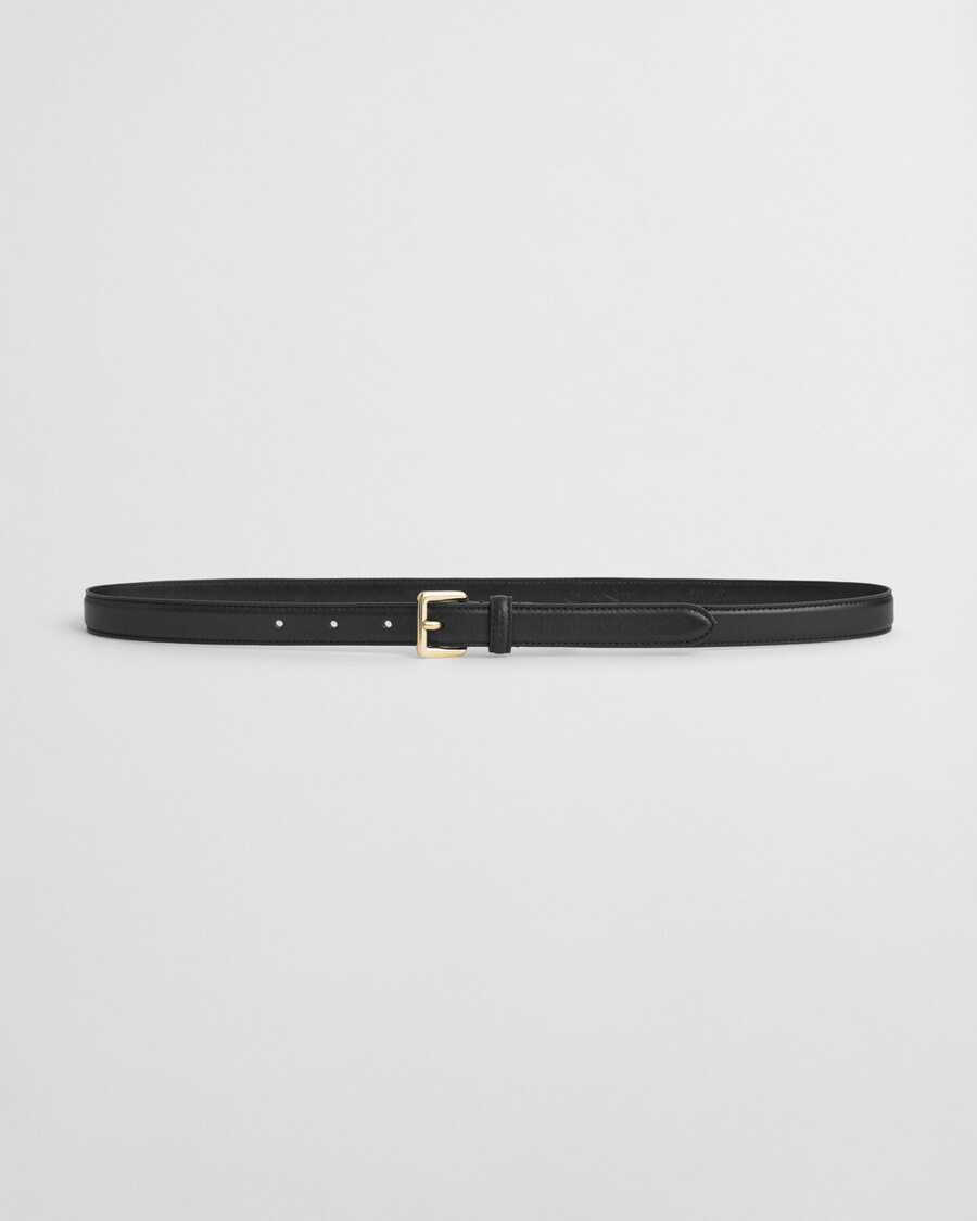 slanke leren riem - zwart