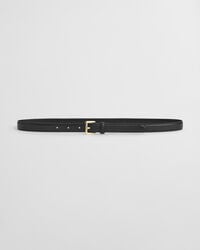 slanke leren riem - zwart