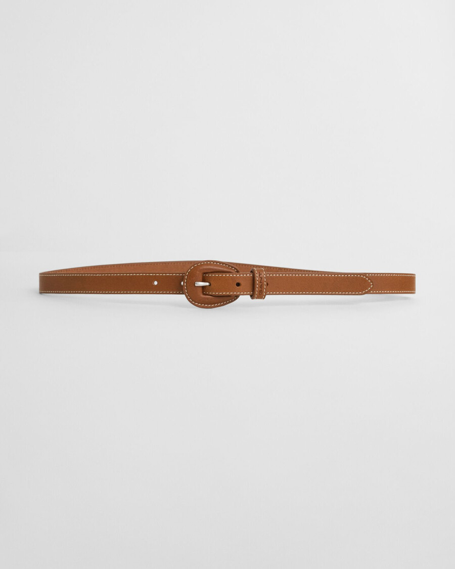 riem met leren gesp - cognac