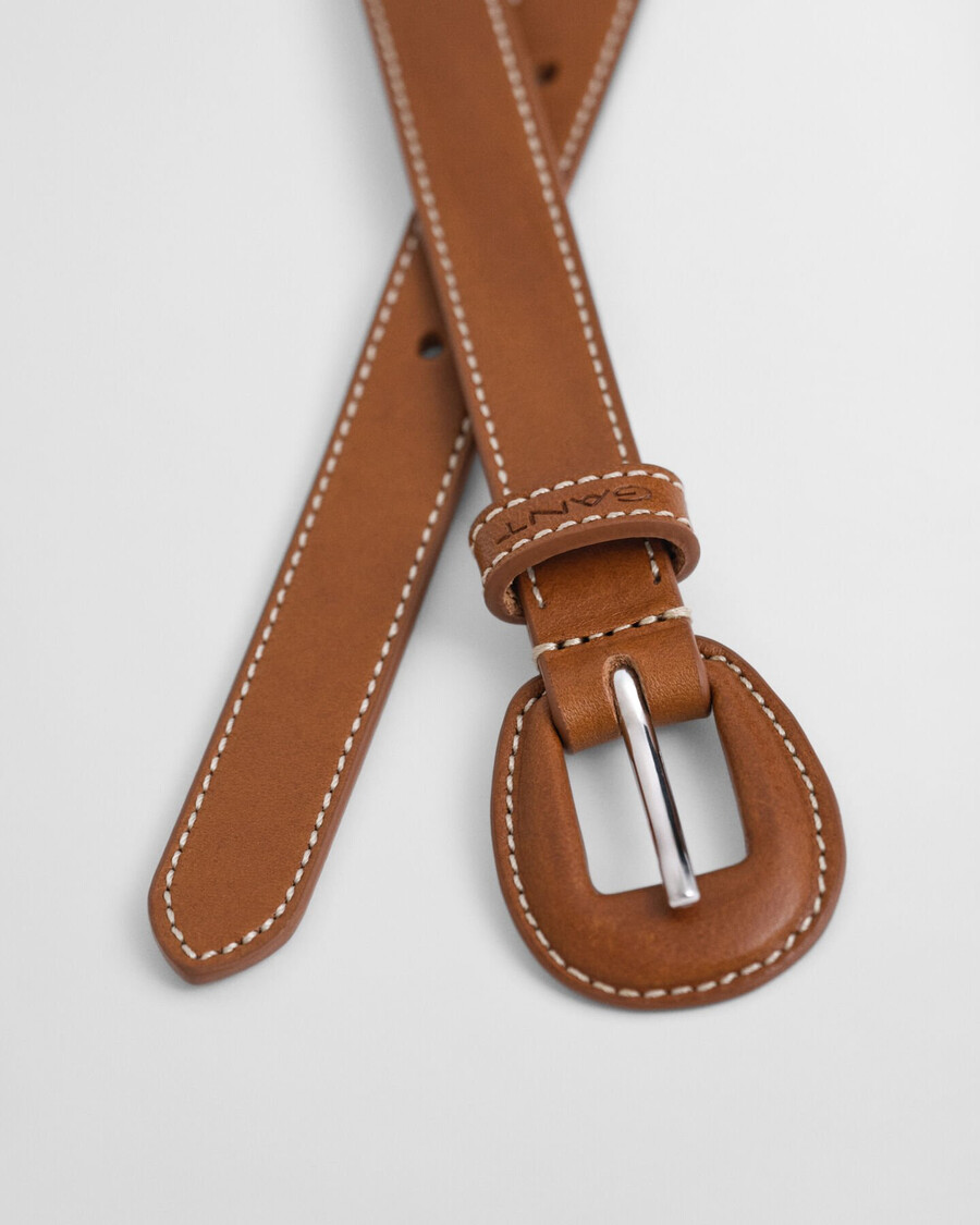 riem met leren gesp - cognac