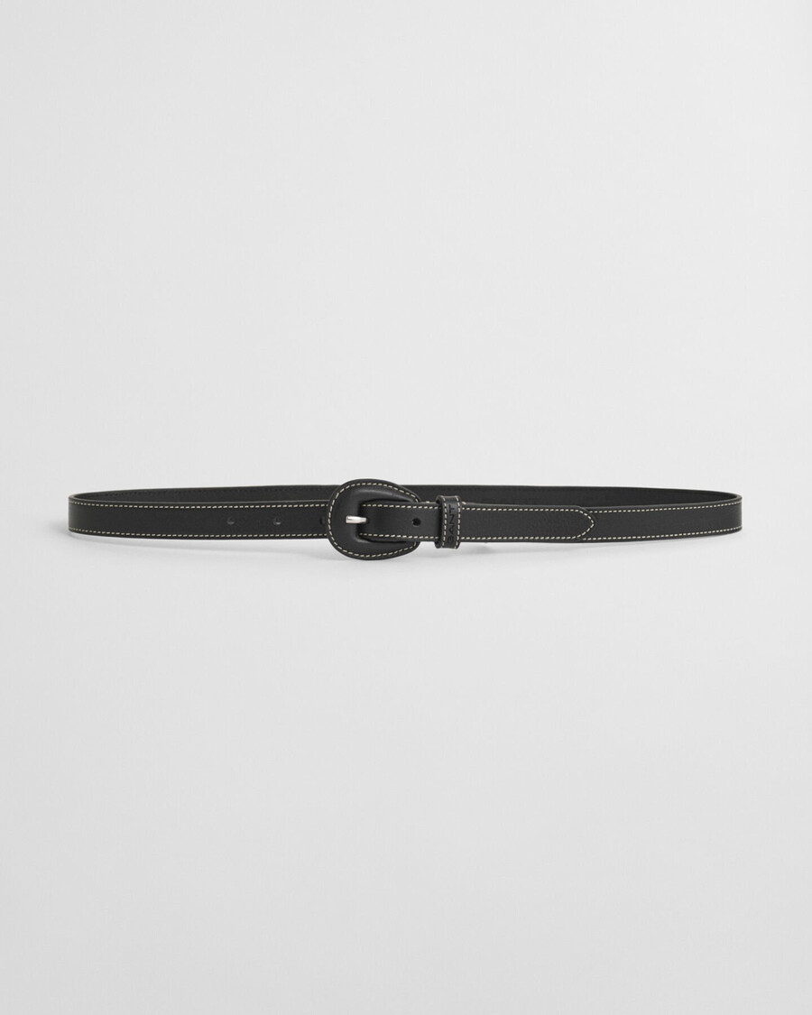 riem met leren gesp - zwart