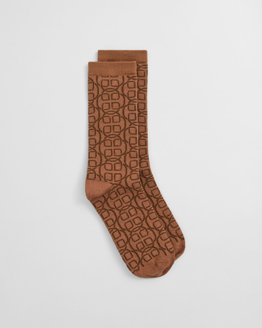 sokken met monogram - whiskeybruin