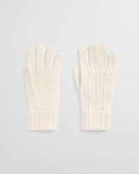 wollen kabelhandschoenen - crème