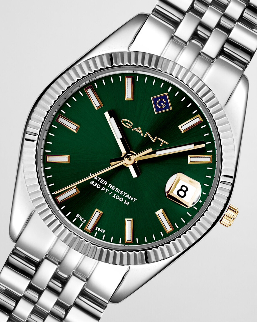 sussex mini horloge - groen met schotse ruit